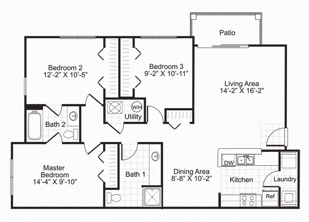 C1 Affordable C1 Affordable unit 3 bed 3 bath with patio